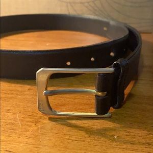 YSL black leather belt
